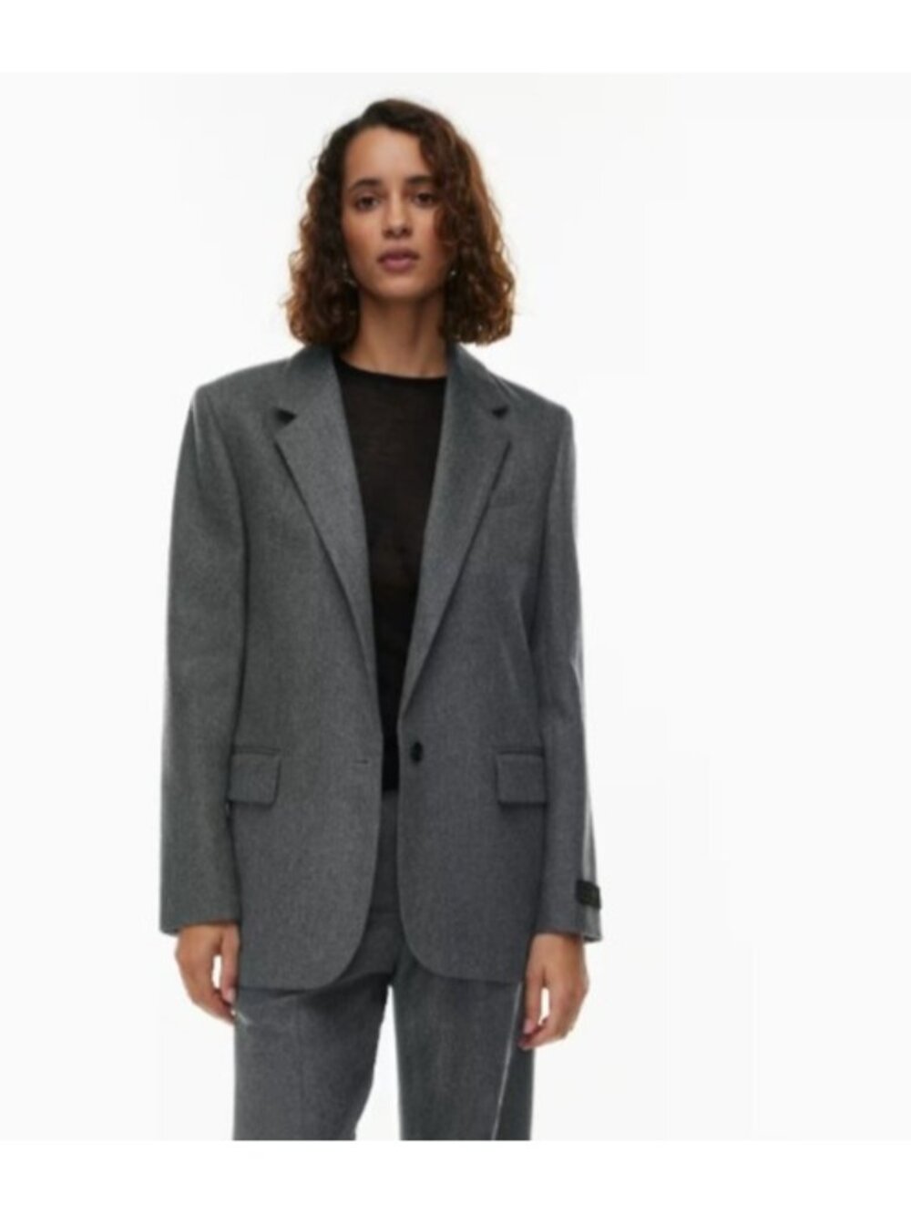 Aritzia Wilfred Gray Tailored Single Button Blazer Size S Business Casual